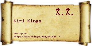 Kiri Kinga névjegykártya