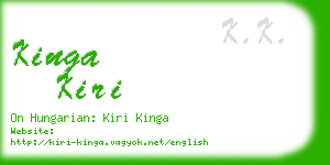 kinga kiri business card